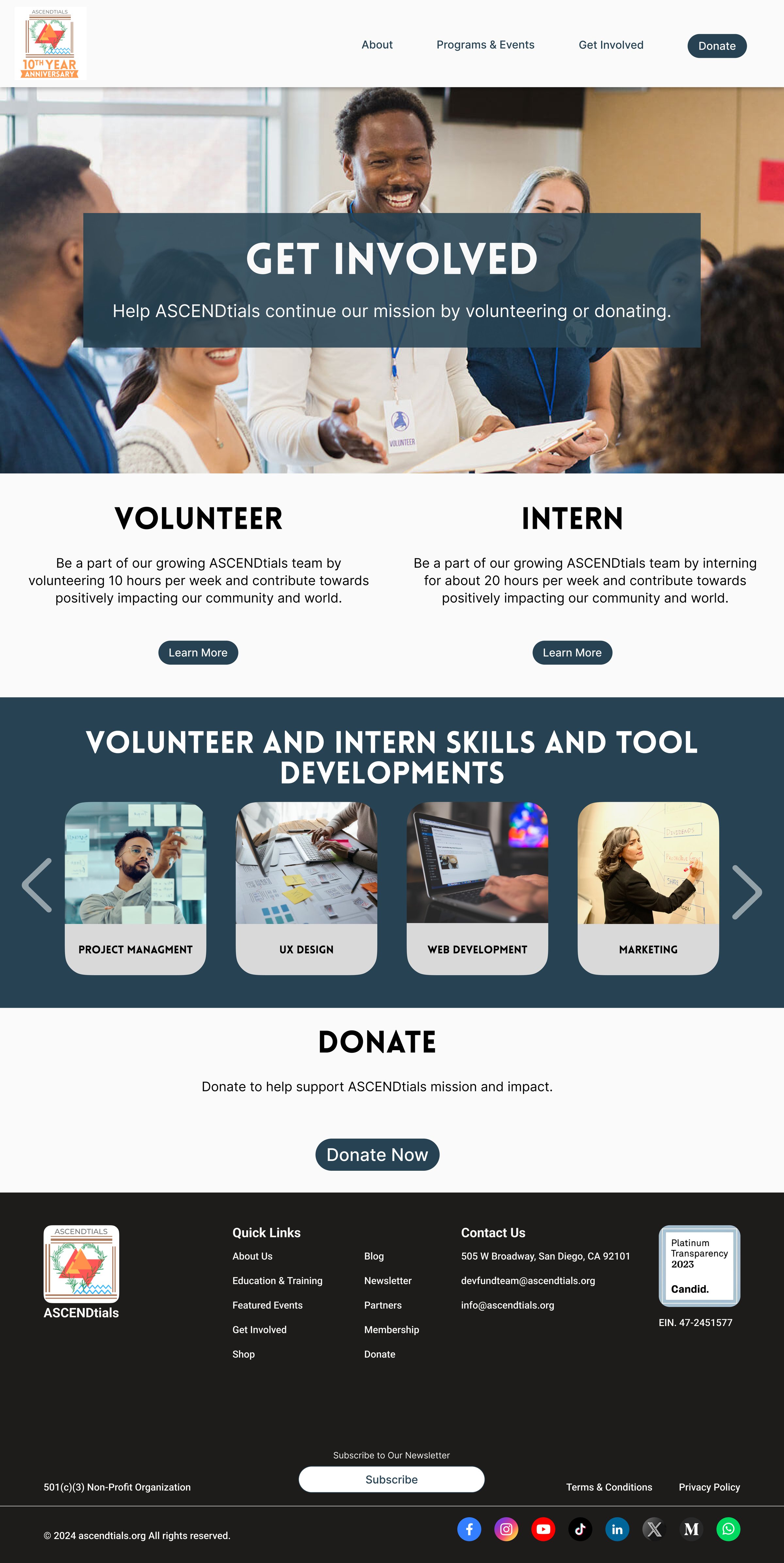 Get Involved page — original design